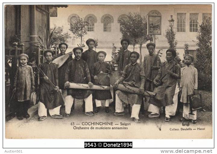 09543g SAIGON - COCHINCHINA - Musiciens ANNAMITES - Orchestre - Viêt-Nam