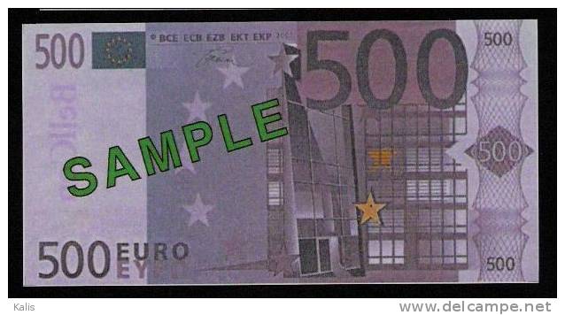 Test Note "BELLCON" Testnote, 500 EURO, Variante A, RRR, UNC - Other & Unclassified