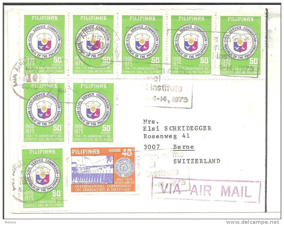 Phi004a / PHIIPPIENEN -   Brief, / Kommission  Fuer Civil Service (irrigation). 1979 - Philippinen