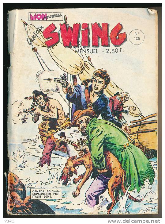 BD,SERIE : CAPTAIN SWING, N° 135 (Septembre 1977), Mon Journal - Captain Swing