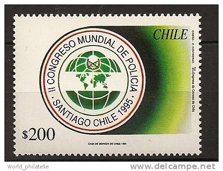 Chili Chile 1995 N° 1267 ** Police, Second Congrès Mondial, Logo, Santiago - Chile