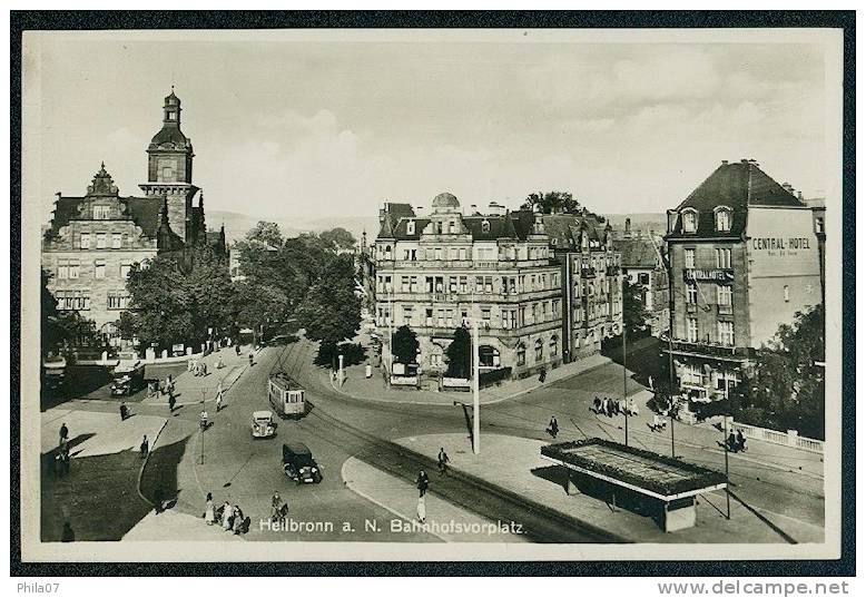 Heilbronn A. N. Bahnhofsvorplatz - Image Of Tram On Postcard - Heilbronn