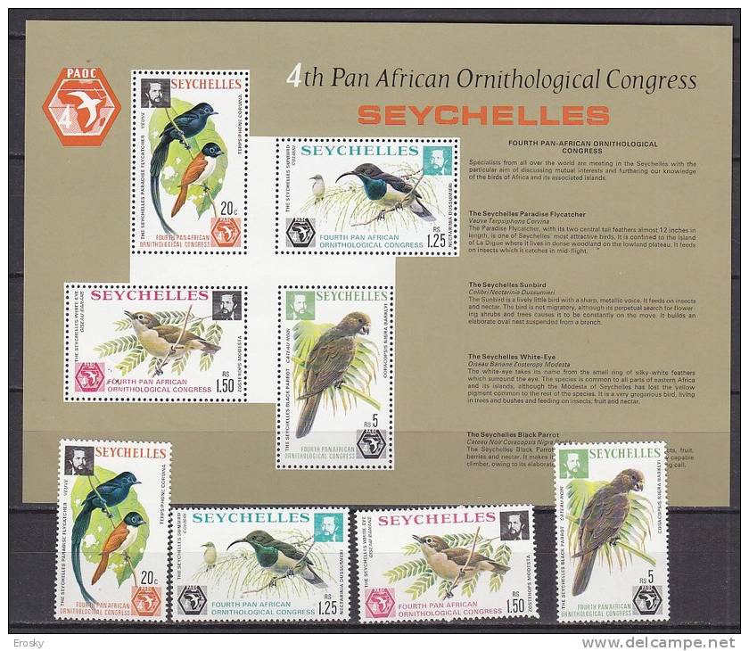 B0883 - SEYCHELLES Yv N°351/54 + BF ** ANIMAUX ANIMALS ( Registered Shipment Only ) - Seychelles (1976-...)