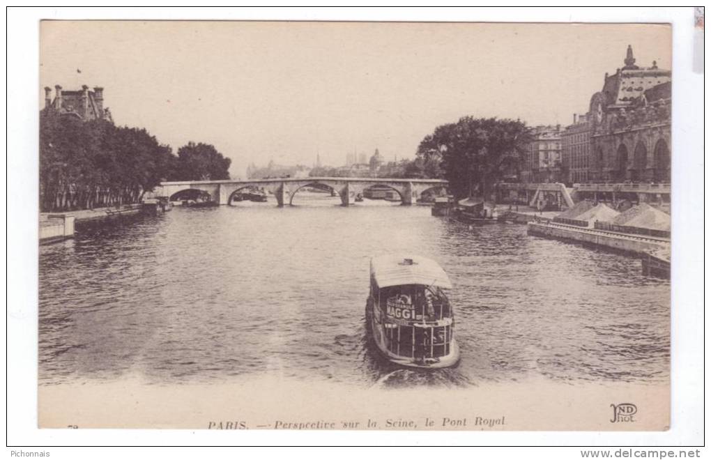 75 PARIS   Perspective Sur La Seine  Le Pont Royal - La Seine Et Ses Bords