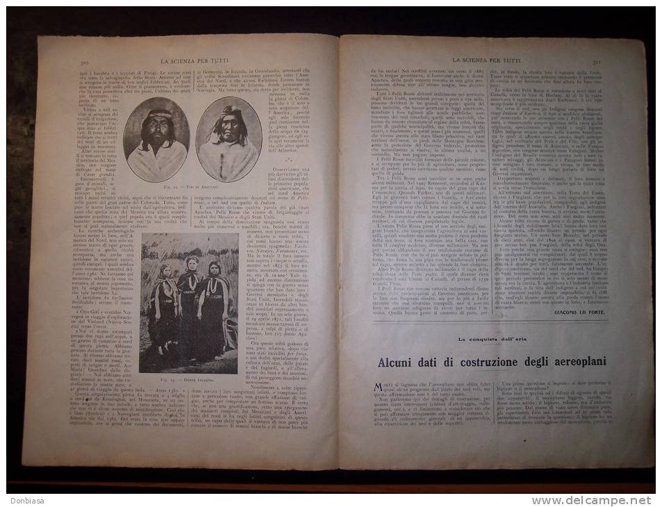 La Scienza Per Tutti 15/10/1912: Pellerossa, Indigeni Americani, Aereoplani, Biplani, Sottomarino, Eugenica, Scoiattolo, - Textos Científicos