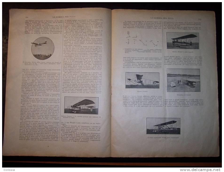 La Scienza Per Tutti 15/10/1912: Pellerossa, Indigeni Americani, Aereoplani, Biplani, Sottomarino, Eugenica, Scoiattolo, - Textos Científicos