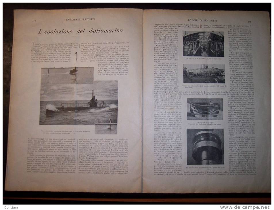 La Scienza per Tutti 15/10/1912: Pellerossa, indigeni Americani, aereoplani, biplani, sottomarino, eugenica, scoiattolo,