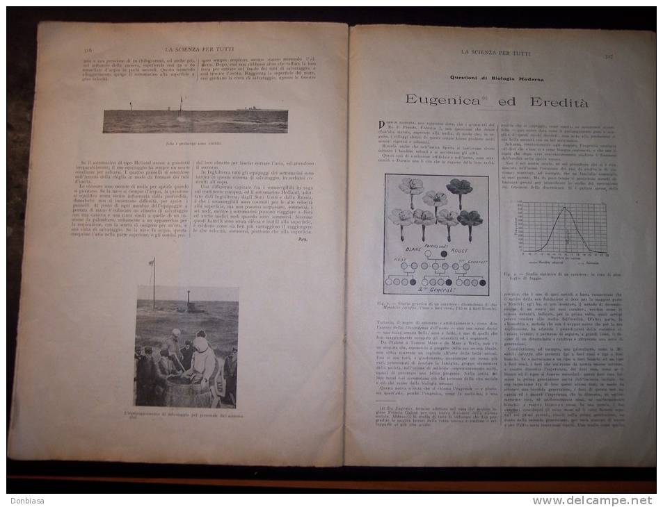 La Scienza per Tutti 15/10/1912: Pellerossa, indigeni Americani, aereoplani, biplani, sottomarino, eugenica, scoiattolo,