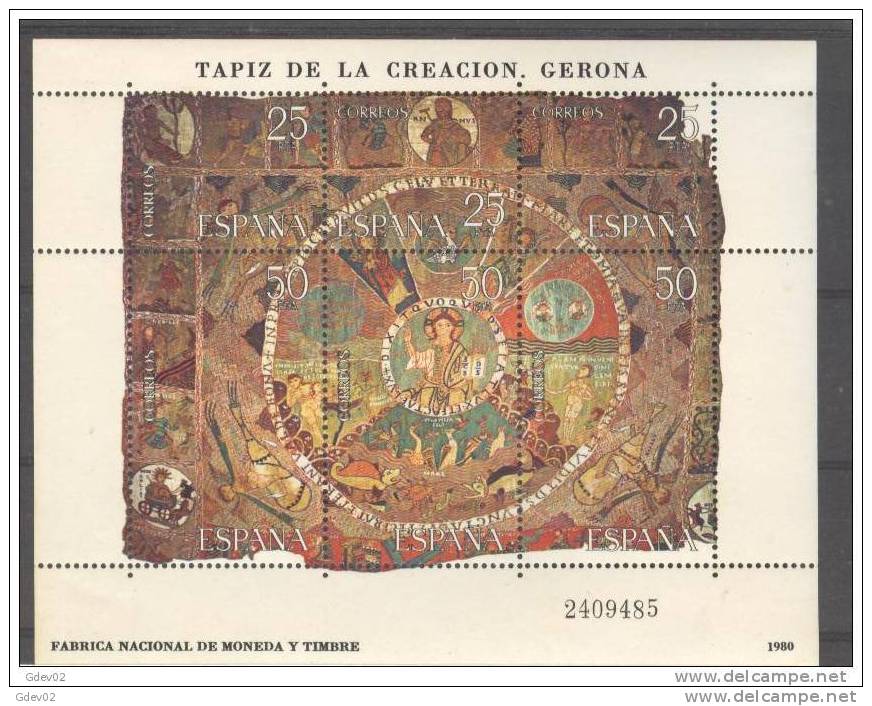 ES2591-LB005TRAPG. Spain.Espagne.TAPIZ DE LA CREACION.GERONA.1980. (Ed 2591**)sin Charnela.LUJO - Grabados