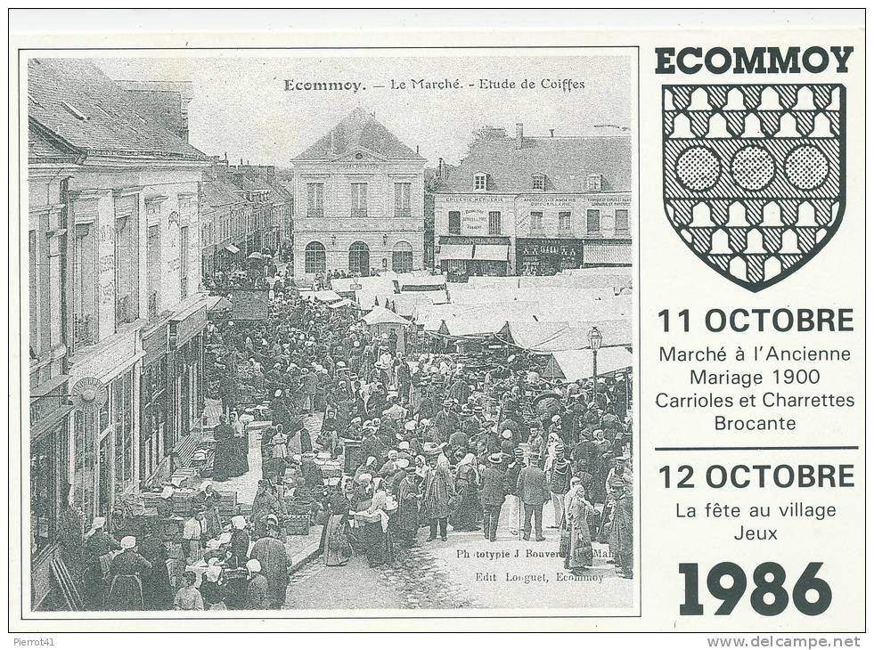 ECOMMOY - Carte Commémorative Fête Au Village En 1986 - Ecommoy