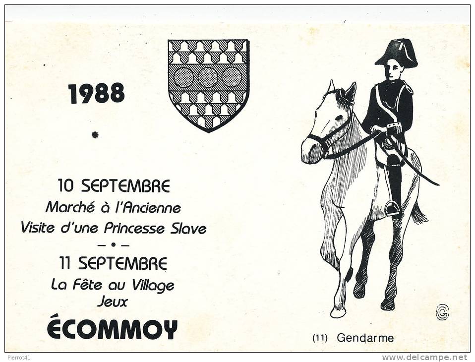 ECOMMOY - Carte Commémorative Fête Au Village En 1988 - Ecommoy