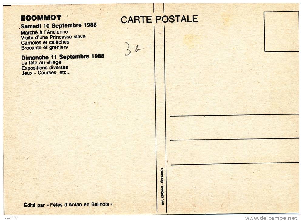 ECOMMOY - Carte Commémorative Fête Au Village En 1988 - Ecommoy