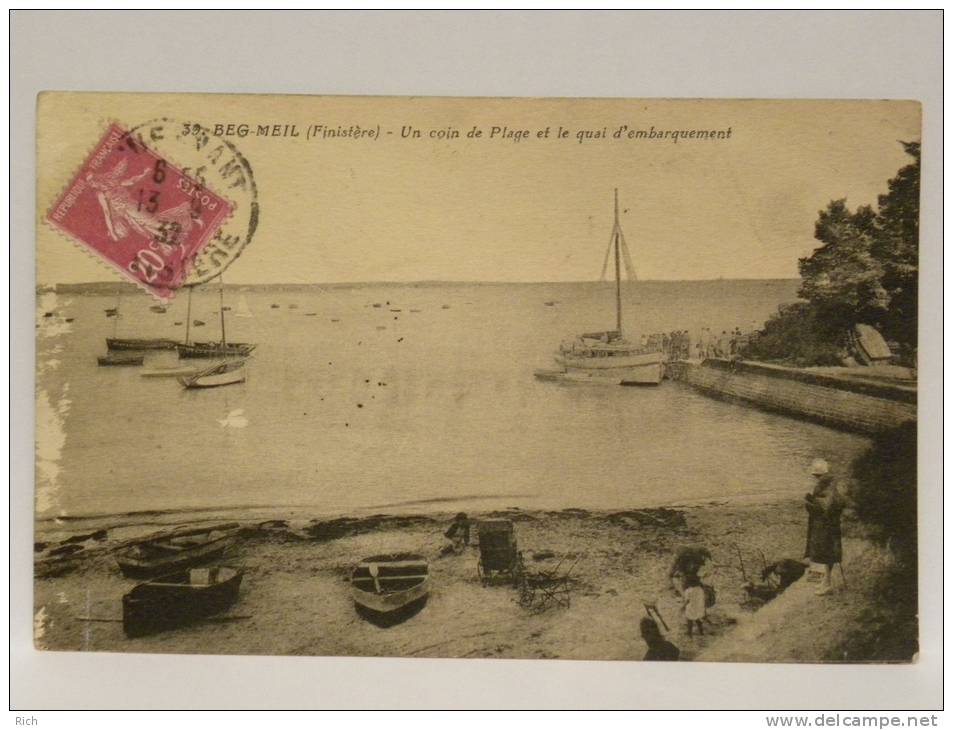 CPA (29) Finistère - BEG MEIL - Un Coin De Plage Et Le Quai D'embarquement - Beg Meil