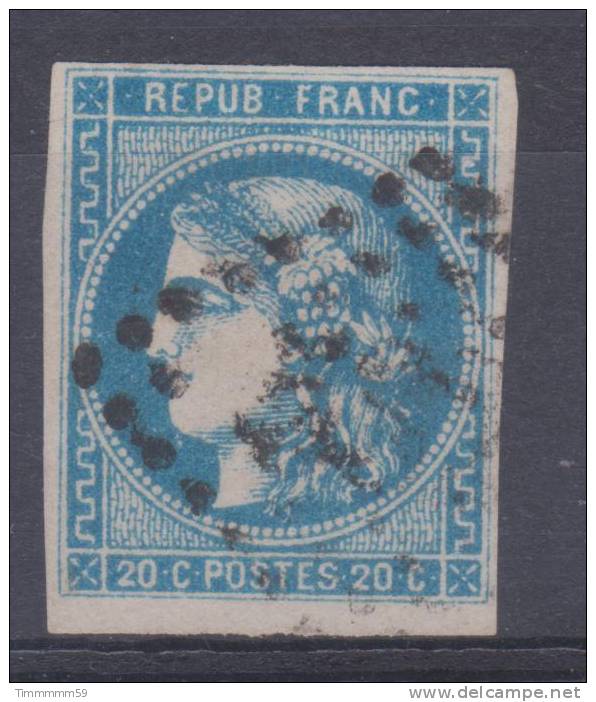 Lot N°17446  Variété/n°46, Oblit GC,  Points Blancs Sous Le Menton - 1870 Bordeaux Printing