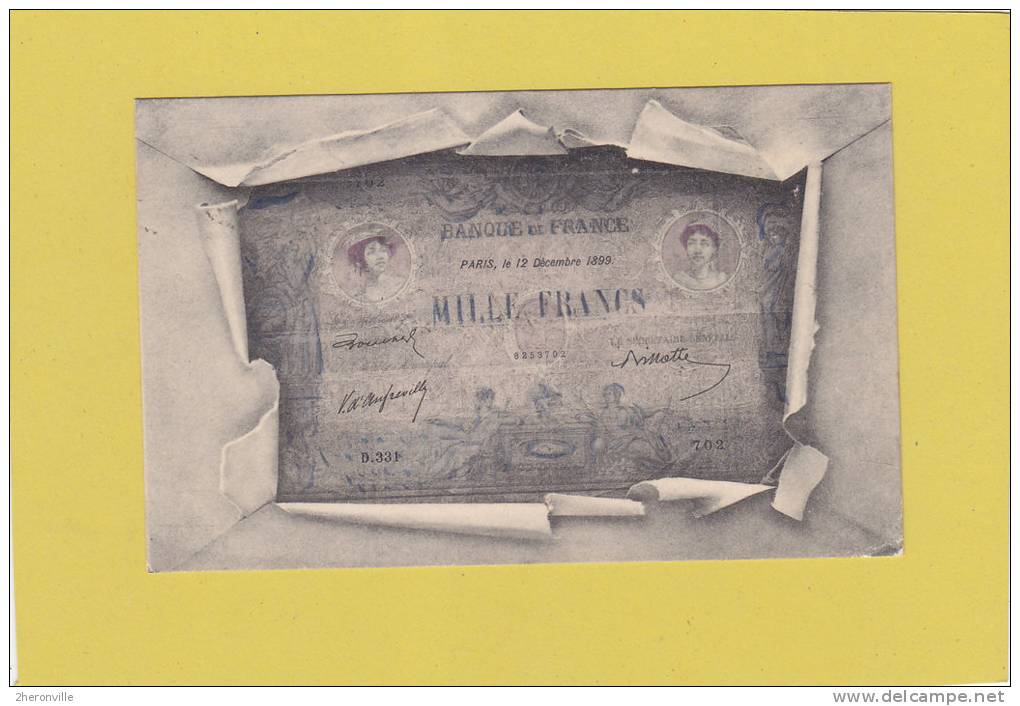 CPA - Mille Francs - Banque De France - Paris Le 12 Décembre 1899 - Münzen (Abb.)