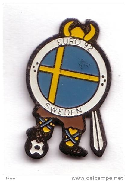 SP84 Pin´s Foot Football Euro Suede Sweden 92 Wiking Uefa Achat Immediat - Football