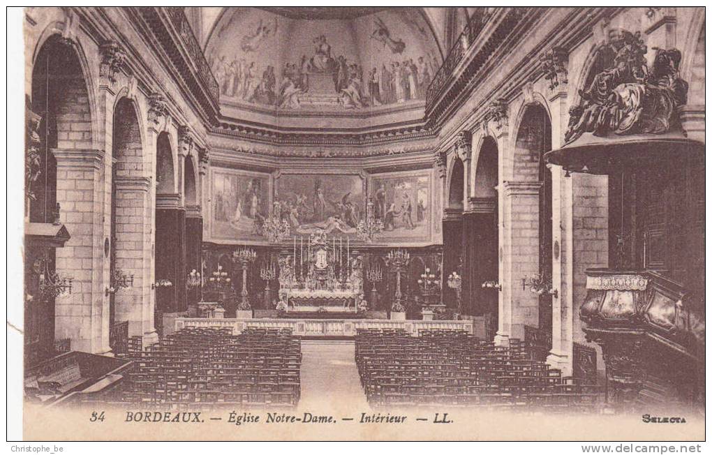 CPA Bordeaux, Eglise Notre Dame, Intérieur (pk11085) - Bordeaux