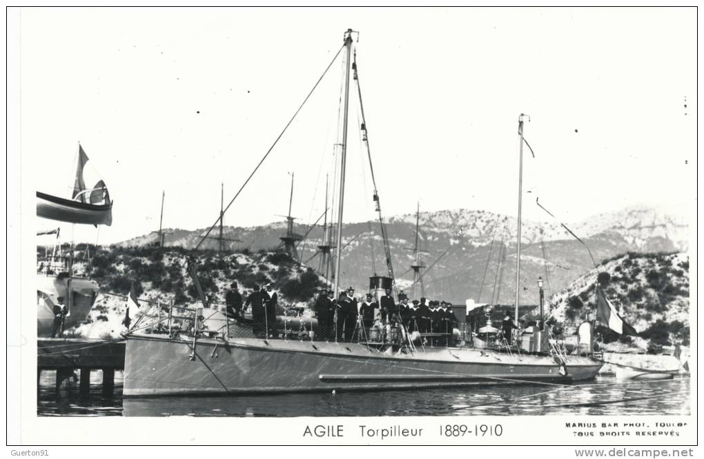 ( CPA BATEAUX DE GUERRE )  AGILE  /  Torpilleur  1889-1910  - - Warships