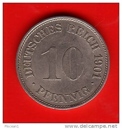 ALLEMAGNE - GERMANY **** 10 PFENNIG 1901 G - EMPIRE **** EN ACHAT IMMEDIAT - 10 Pfennig