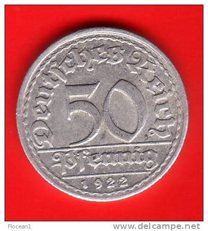 **** ALLEMAGNE - GERMANY - 50 PFENNIG 1922 D - WEIMAR REPUBLIC **** EN ACHAT IMMEDIAT - 50 Rentenpfennig & 50 Reichspfennig