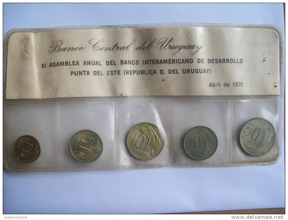 5 MONEDAS, COINS. 1970 URUGUAY. XI ASAMBLEA BANCO INTERAMERICANO DESARROLLO - Uruguay