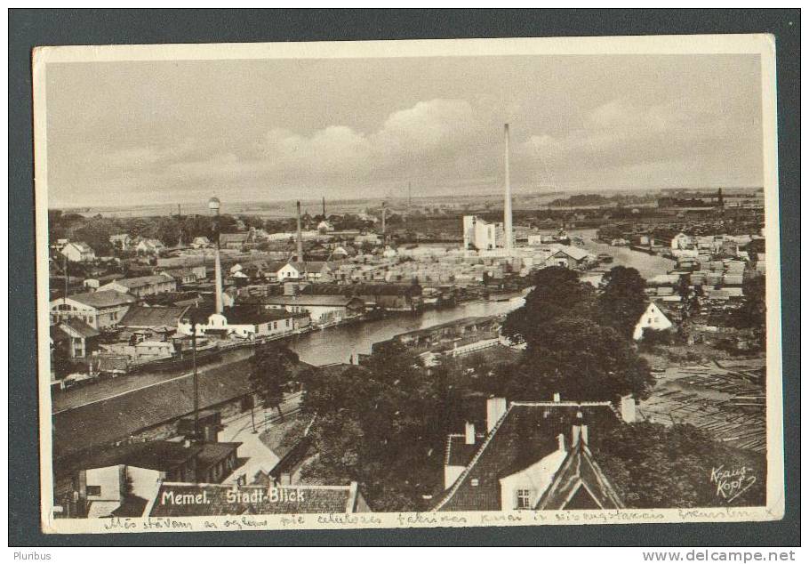 LITHUANIA   KLAIPEDA  MEMEL  STADT BLICK  , OLD  POSTCARD - Lithuania