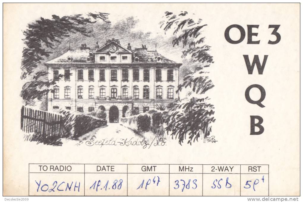 ZS30442 Cartes QSL Radio OE3 EWQB Used Perfect Shape Back Scan At Request - Radio
