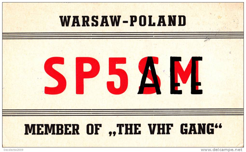 ZS30457 Cartes QSL Radio SP5SM POLAND Used Perfect Shape Back Scan At Request - Radio