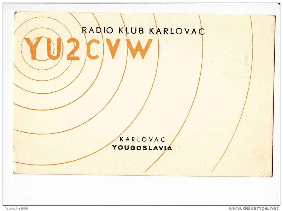 ZS30481 Cartes QSL Radio YU2CVW YUGOSLAVIA Used Perfect Shape Back Scan At Request - Radio