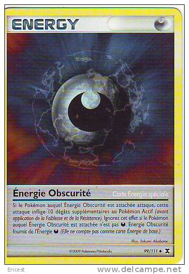 CARTE POKEMON ENERGY ENERGIE OBSCURITE 99/111 BON ETAT - Autres & Non Classés