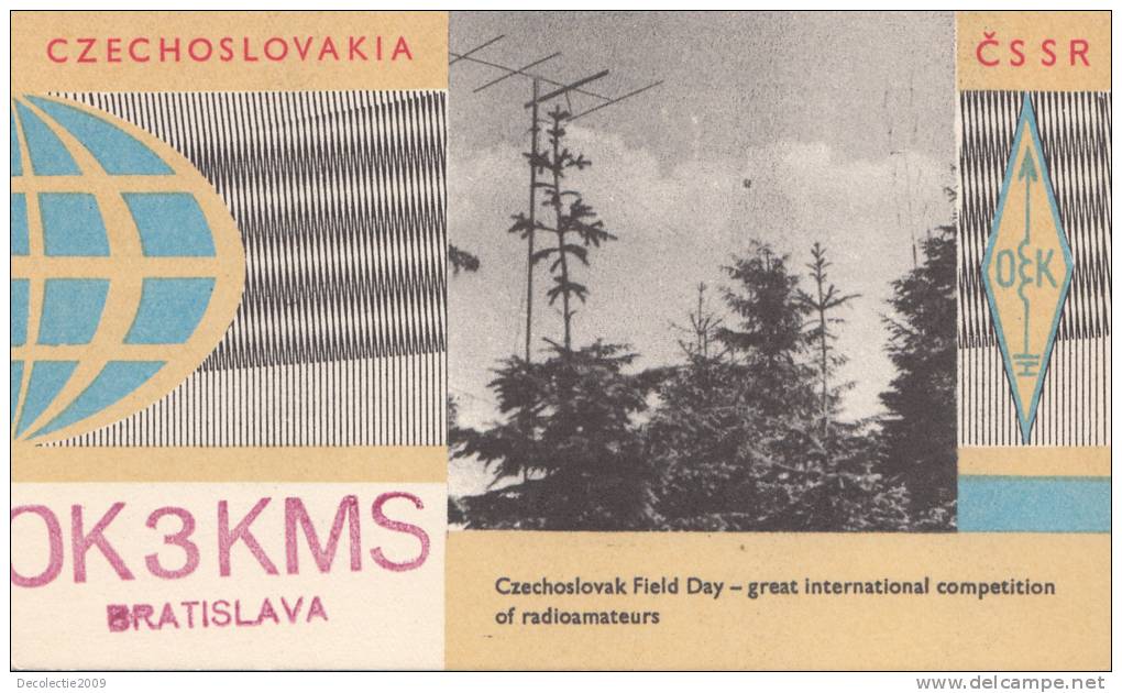 ZS30489 Cartes QSL Radio OK3KMS CZECHOSLOVAKIA Used Perfect Shape Back Scan At Request - Radio