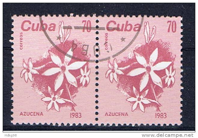 C+ Kuba 1983 Mi 2811 Blüte (Paar) - Used Stamps