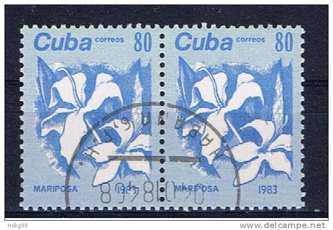 C+ Kuba 1983 Mi 2812 Blüte (Paar) - Used Stamps