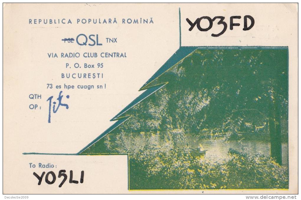 ZS30536 Cartes QSL Radio YO3FD ROMANIA Used Perfect Shape Back Scan At Request - Radio