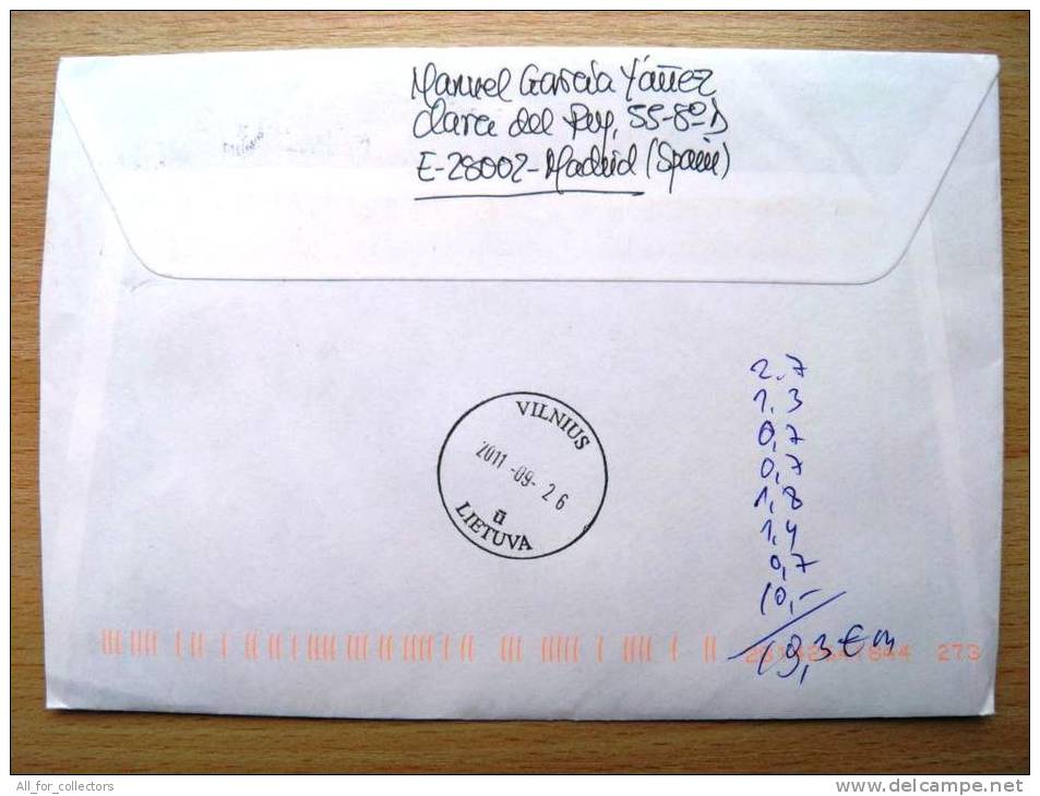 Cover Sent From Spain To Lithuania, Soy Lo Que Hago - Cartas & Documentos