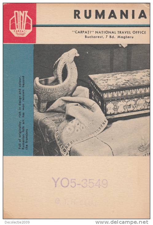 ZS30544 Cartes QSL Radio YO5-3549 RUMANIA Used Perfect Shape Back Scan At Request - Radio