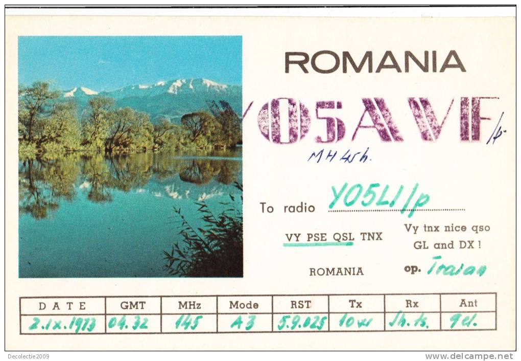 ZS30537 Cartes QSL Radio O5AVIF ROMANIA Used Perfect Shape Back Scan At Request - Radio