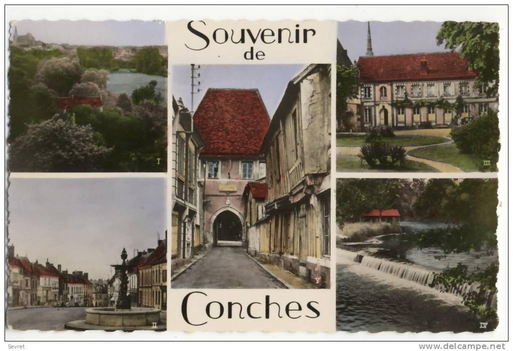 CONCHES. - Souvenir. Vues Multiples.  CPSM 9x14 - Conches-en-Ouche