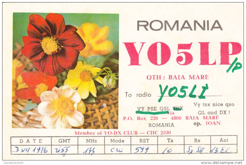 ZS30580 Cartes QSL Radio YO5LP ROMANIA Used Perfect Shape Back Scan At Request - Radio