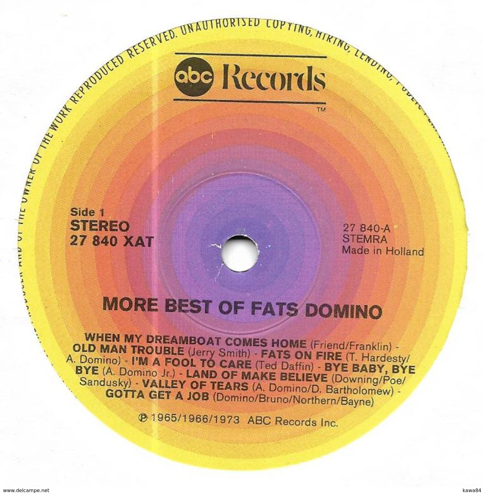 LP 33 RPM (12")  Fats Domino  "  More Best Of  "  Hollande - Blues