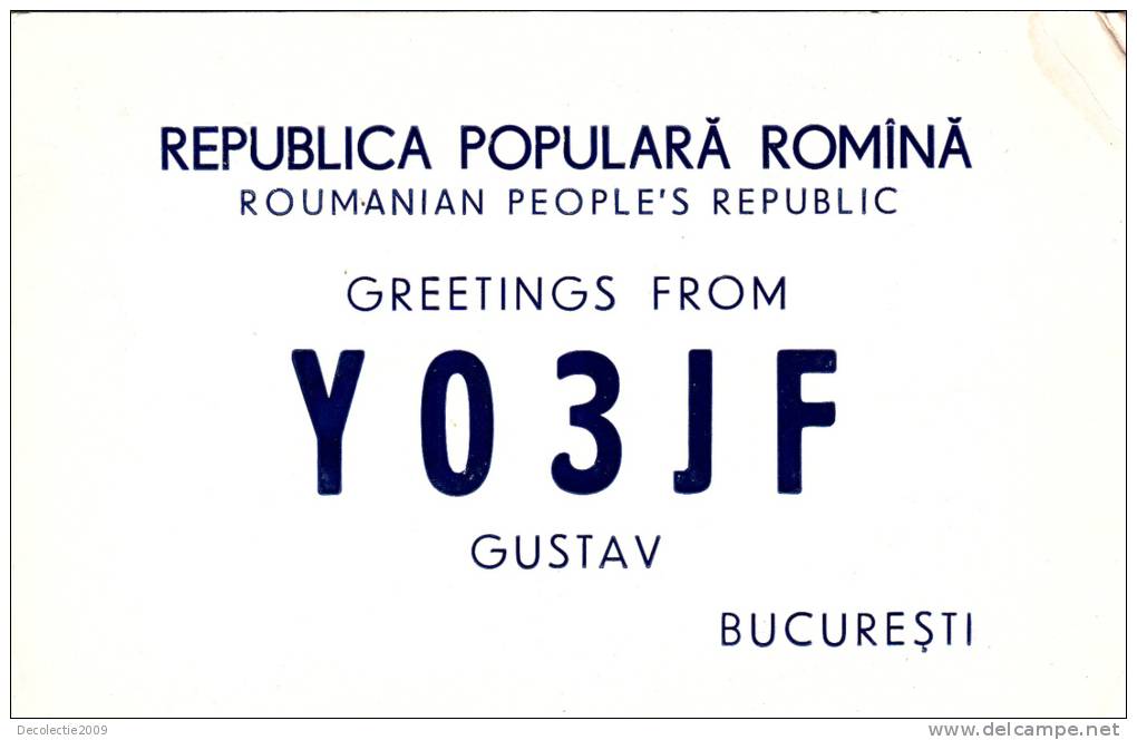 ZS30601 Cartes QSL Radio YO3JF ROMANIA Used Perfect Shape Back Scan At Reques - Radio