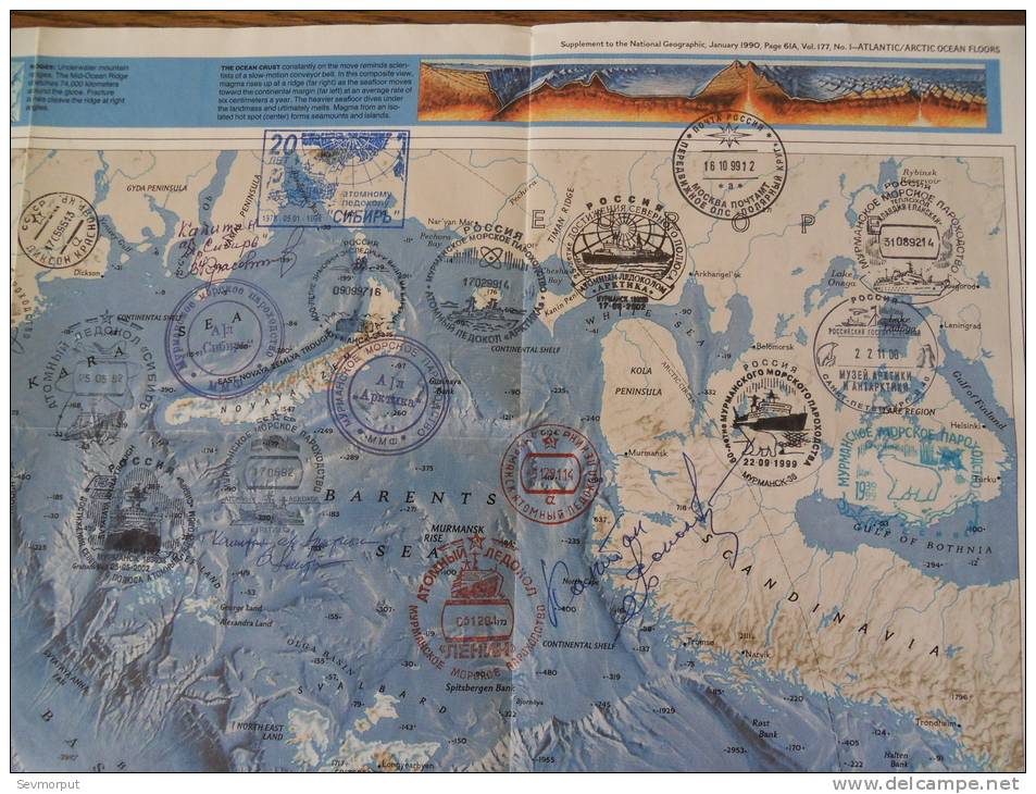 GEOGRAPHY MAP DRIFT STATION NORTH POLE BASE POLAIRE NUCLEAR ICEBREAKER BRISE-GLACE ATOMIQUE EISBRECHER ARCTIC POLAR - Autres & Non Classés