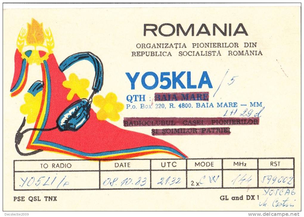 ZS30608 Cartes QSL Radio YO5KLA ROMANIA Used Perfect Shape Back Scan At Reques - Radio