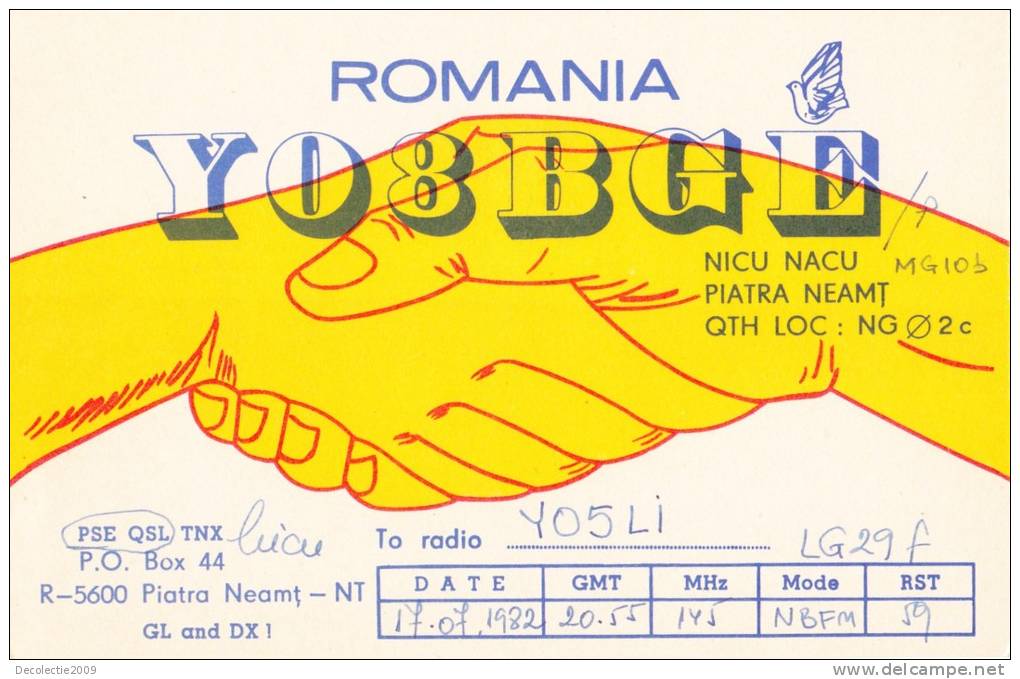ZS30611 Cartes QSL Radio YO5BGE ROMANIA Used Perfect Shape Back Scan At Reques - Radio