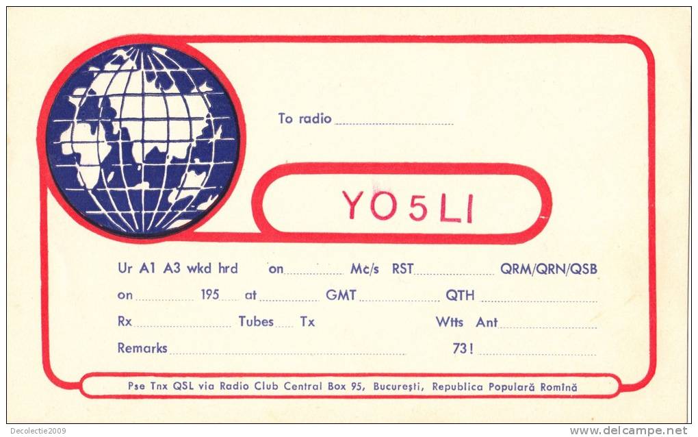 ZS30621 Cartes QSL Radio YO5LI ROMANIA Used Perfect Shape Back Scan At Reques - Radio