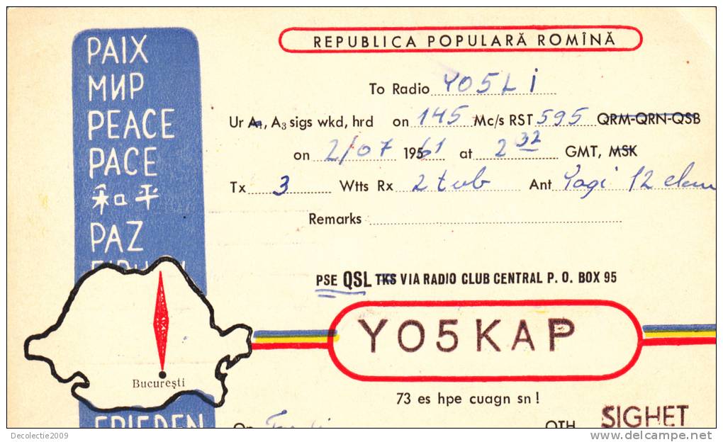 ZS30620 Cartes QSL Radio YO5KAP ROMANIA Used Perfect Shape Back Scan At Reques - Radio