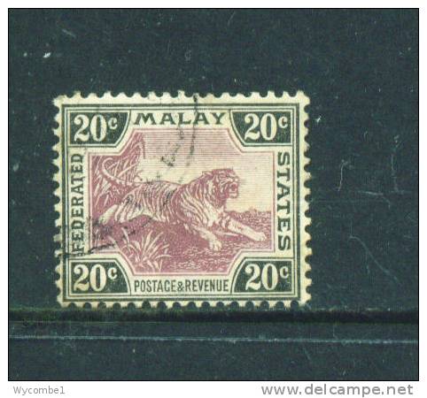 FEDERATED MALAY STATES  -  1900/24  Tiget  20c  Used As Scan - Federated Malay States