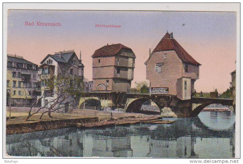 CPA BAD KREUSNACH, BRUCKENHAUSER EN 1923 !! - Bad Kreuznach