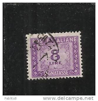 ITALIA REPUBBLICA ITALY REPUBLIC 1955 1956: LIRE 8 FILIGRANA STELLE SEGNATASSE TAXES TIMBRATO USED - Taxe