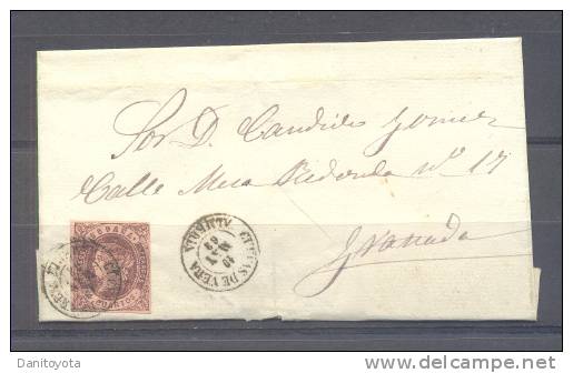 1863.- CUEVAS DE VERA A BARCELONA - Storia Postale